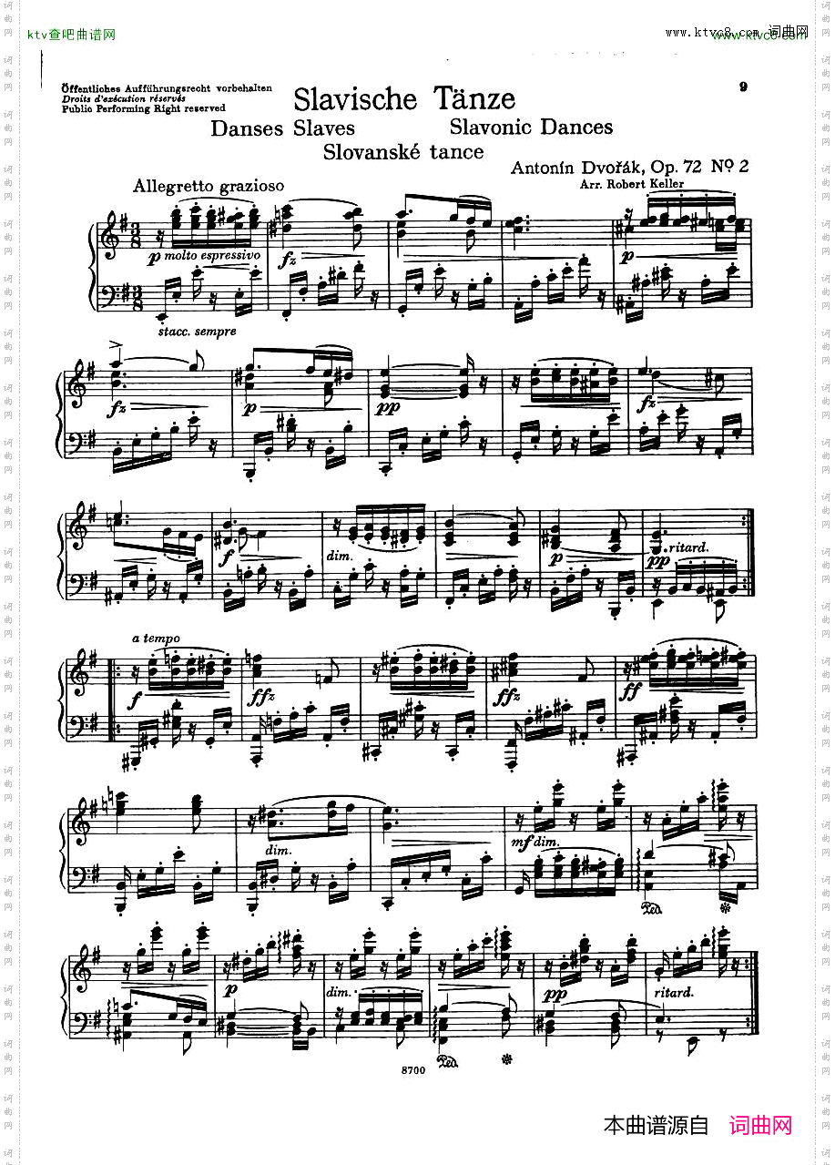 DvorakArrKellerSlavonicDancesOp72Book1