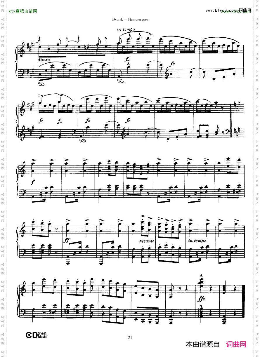 Dvorák_op.101_8_Humoresques