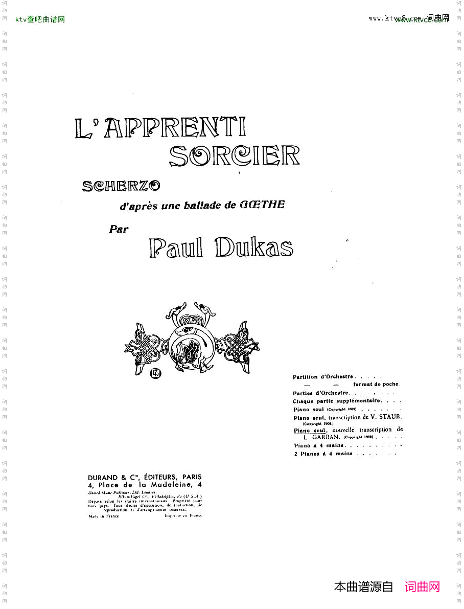 DukasPL’apprentiSorcierPianoTranscriptionByGarban