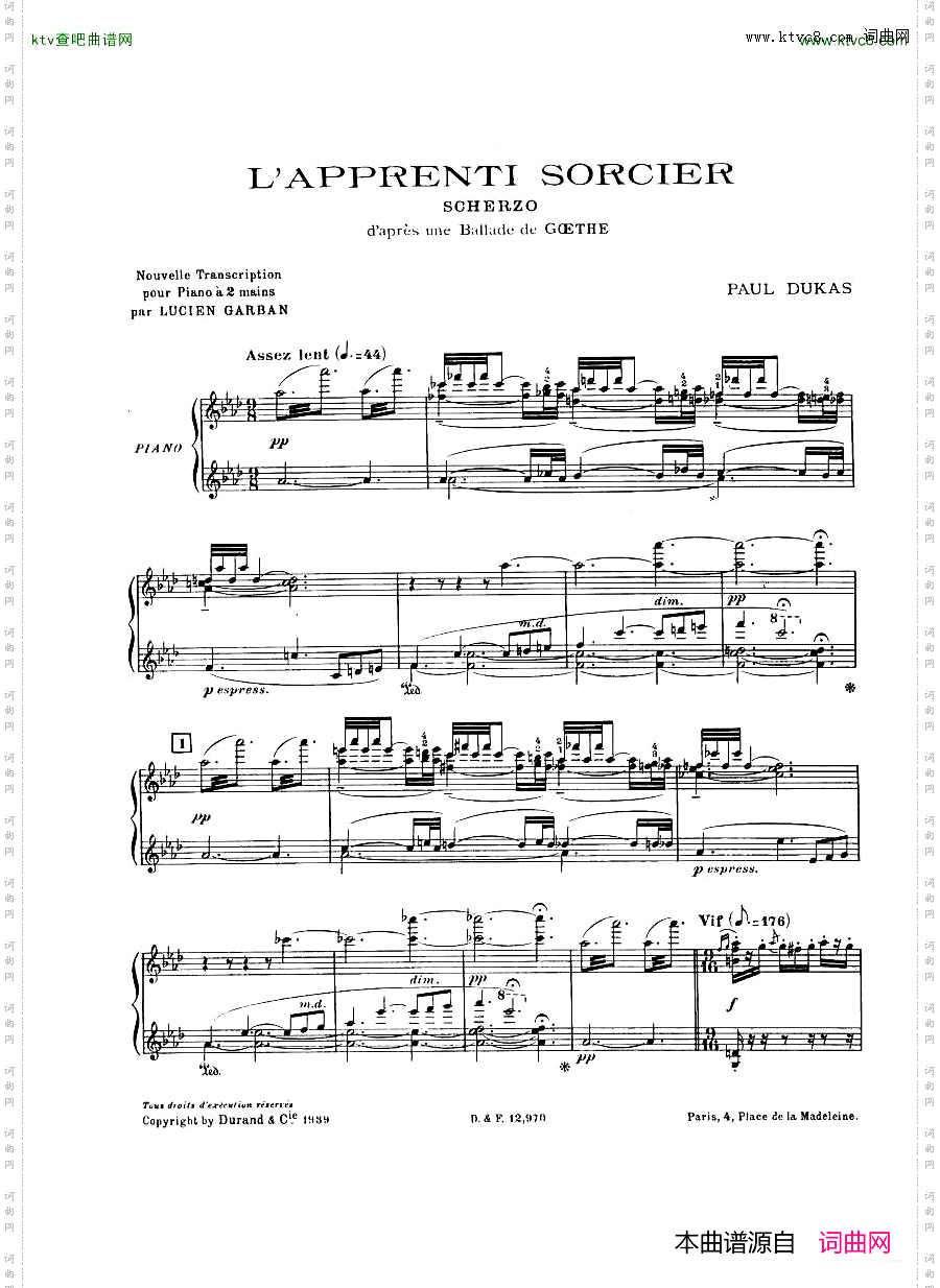 DukasPL’apprentiSorcierPianoTranscriptionByGarban