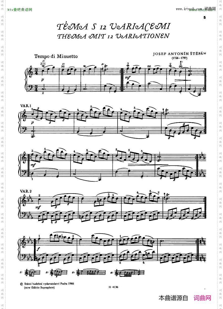 Czechpianovariationsfrom18thcentury