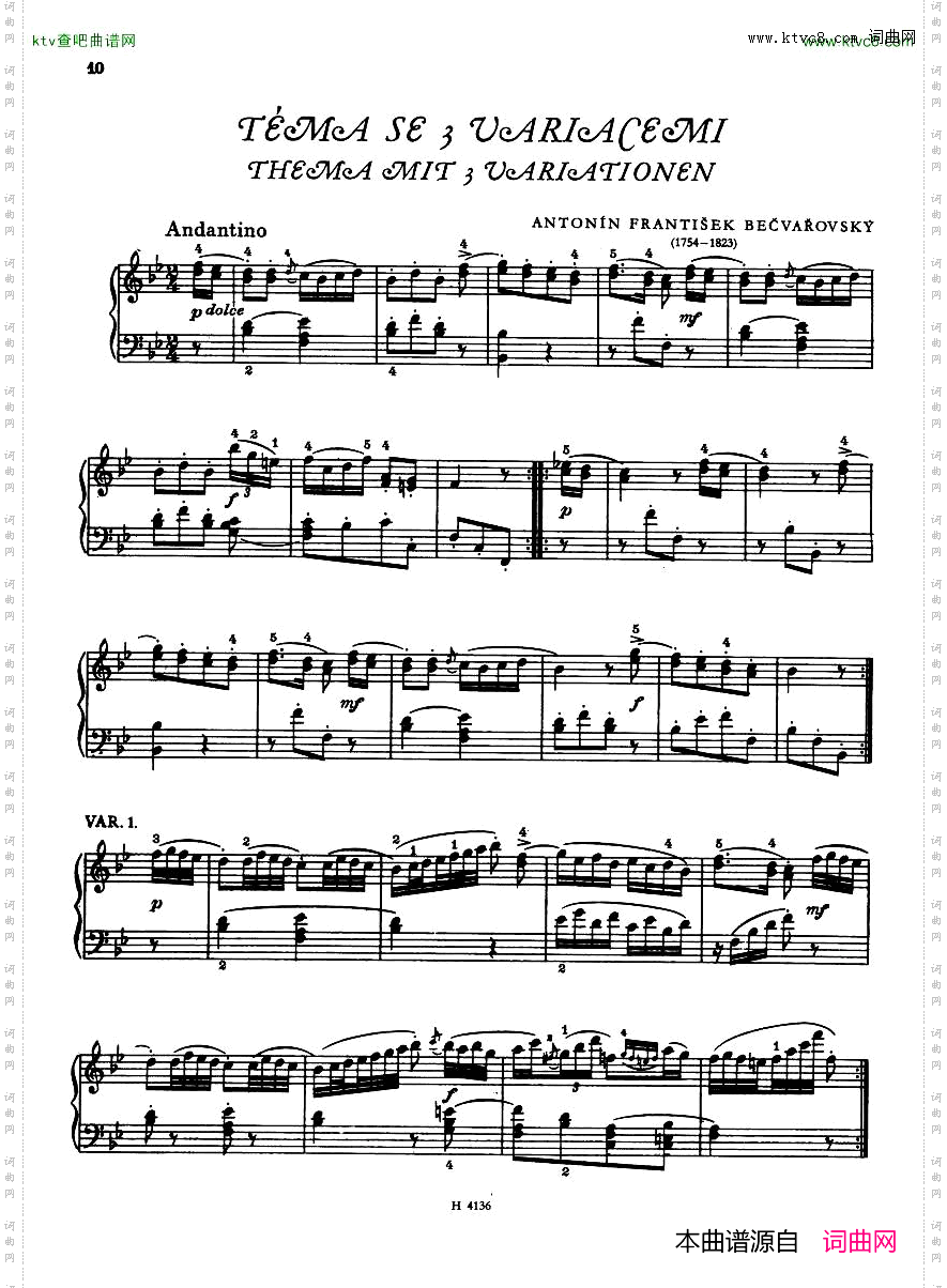 Czechpianovariationsfrom18thcentury