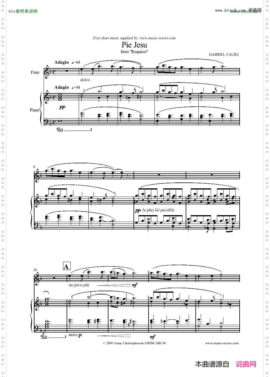 FaureGabriel-PieJesu-Flute&PianoScore