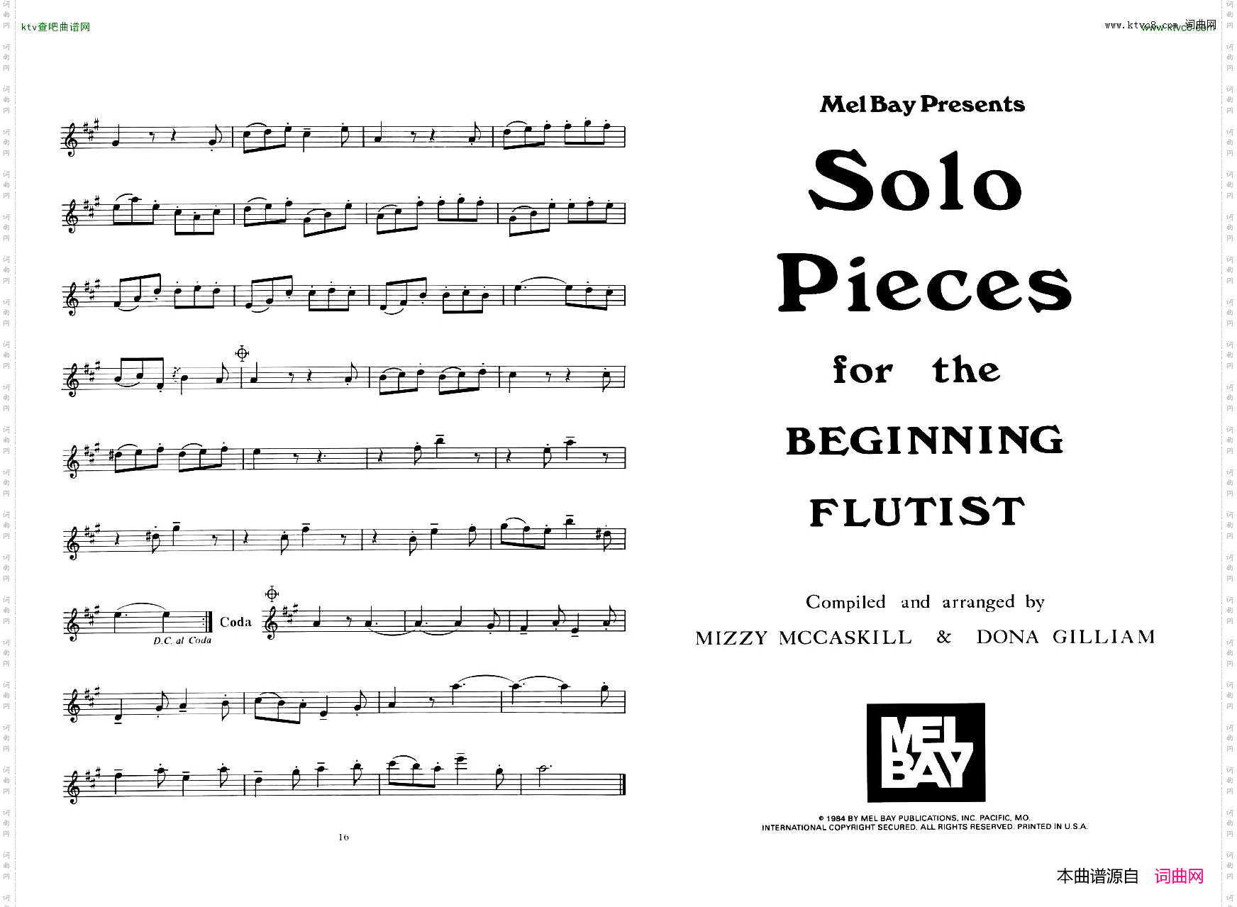 MelBay-SoloPiecesfortheBeginningFlutistFluteMusic