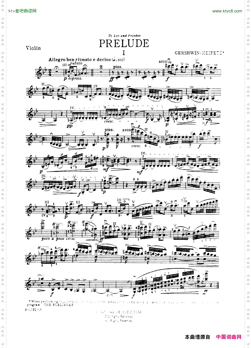 Gershwin-Heifetz-Preludes