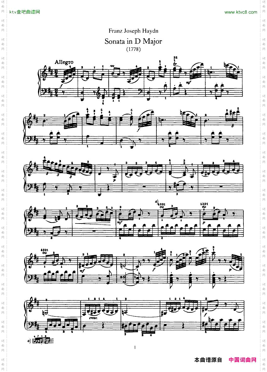 Haydn-PianoSonataNo33InD