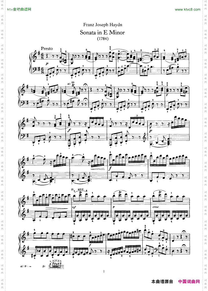 Haydn-PianoSonataNo34InE