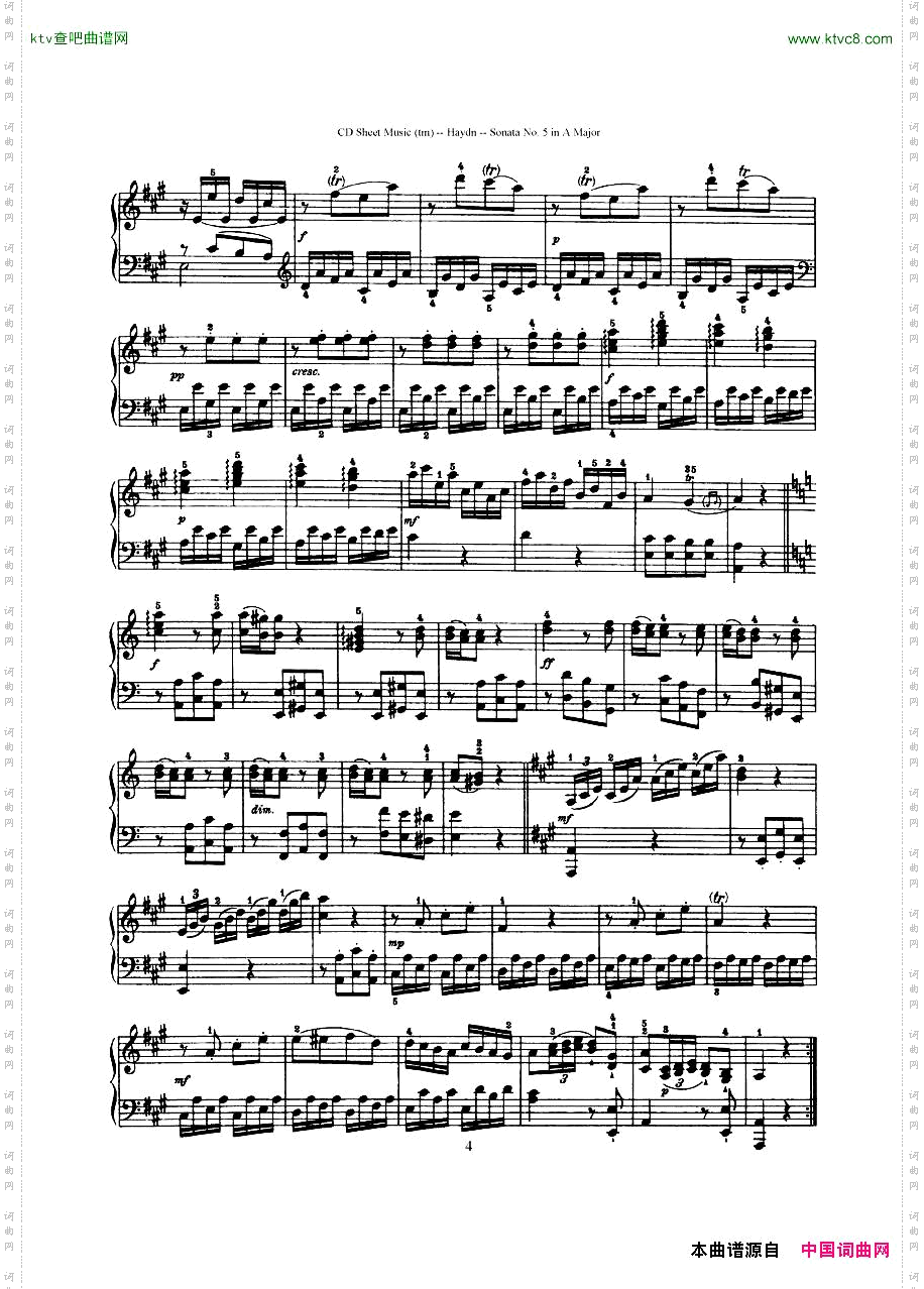 HaydnJoseph-Sonatano.5inAMajor