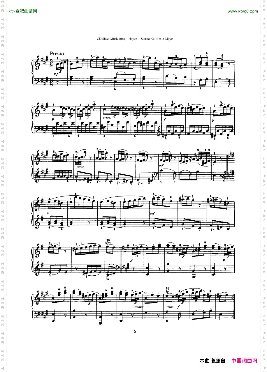 HaydnJoseph-Sonatano.5inAMajor