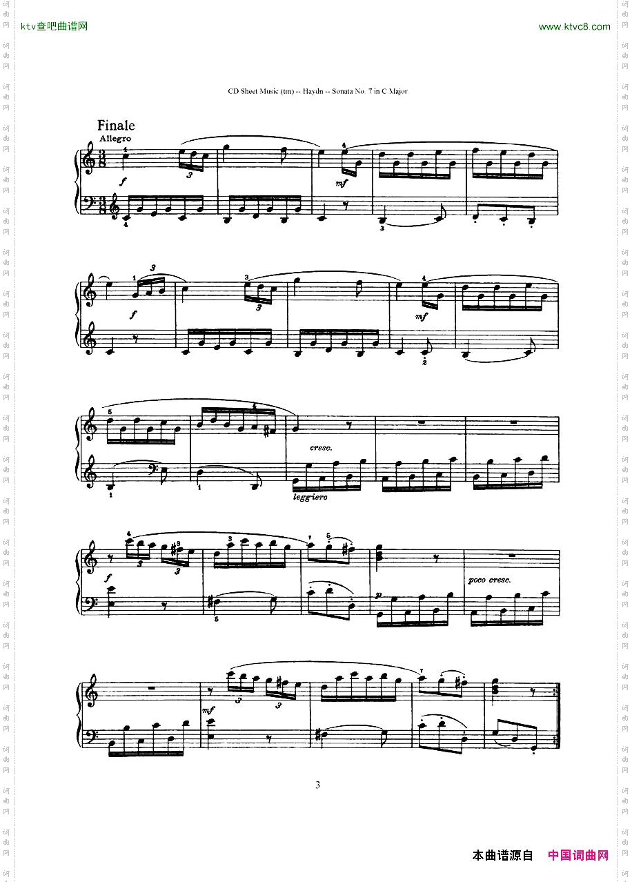 HaydnJoseph-Sonatano.7inCMajor