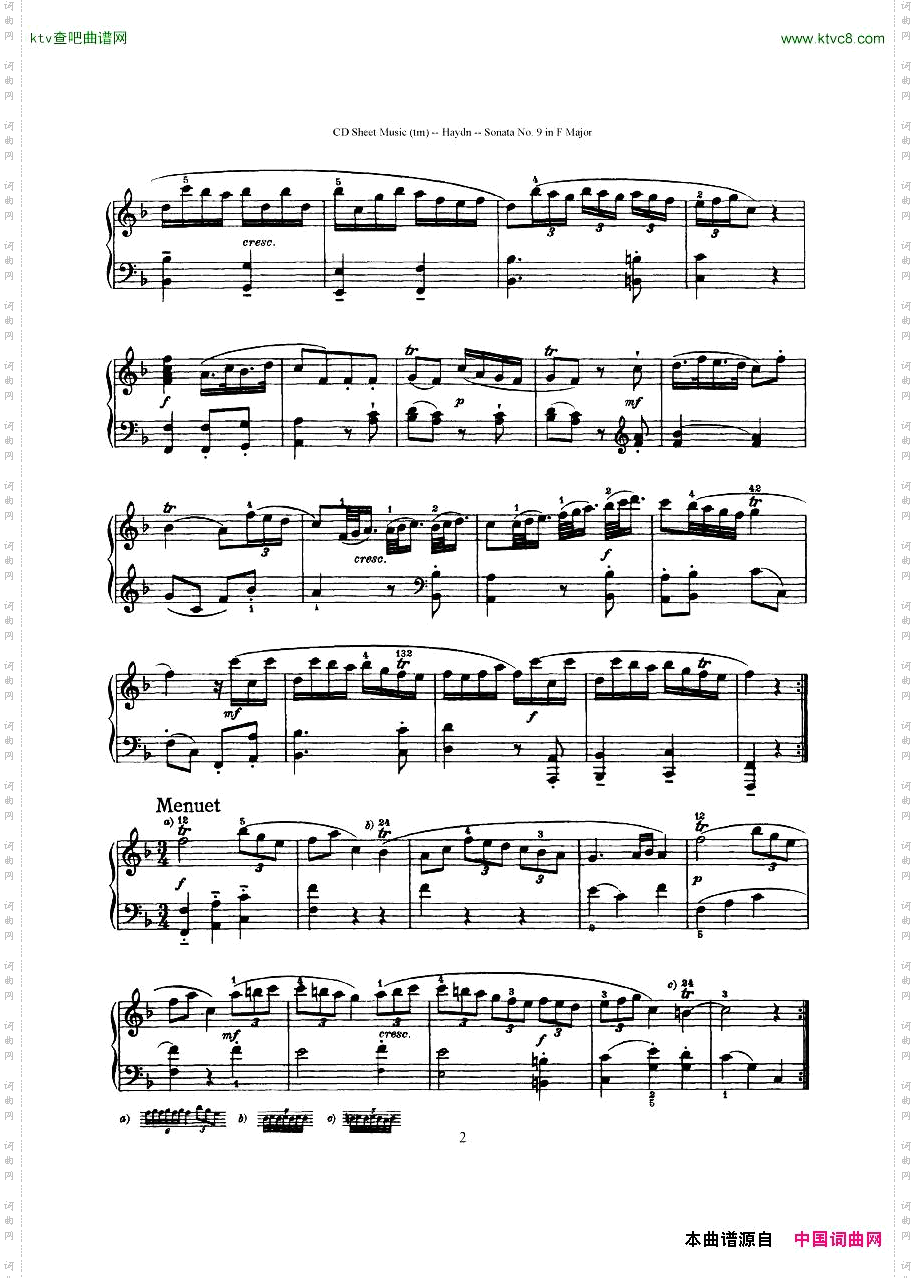 HaydnJoseph-Sonatano.9inFMajor