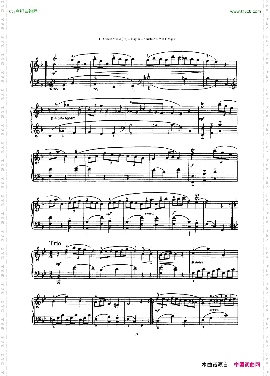 HaydnJoseph-Sonatano.9inFMajor