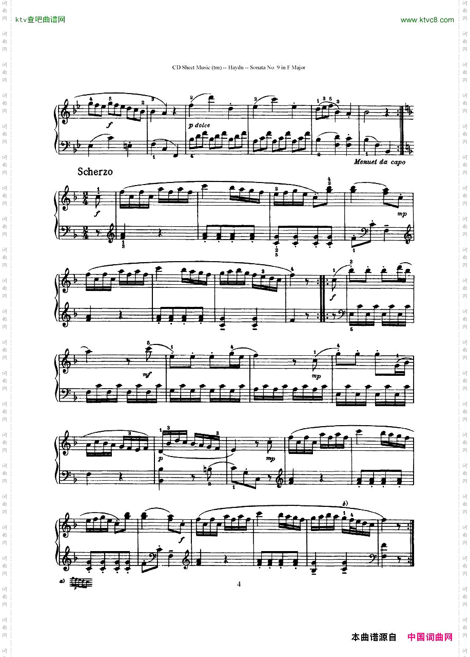 HaydnJoseph-Sonatano.9inFMajor