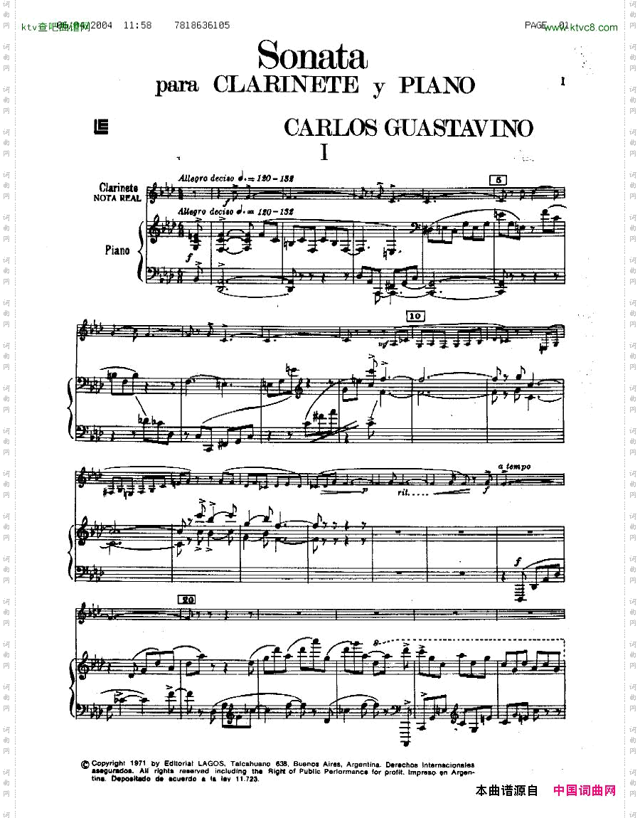 Guastavino-SonataParaClarineteYPiano