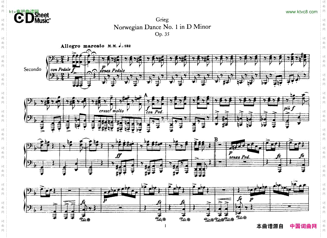 Grieg-NorwegianDanceOp.351-4Duet