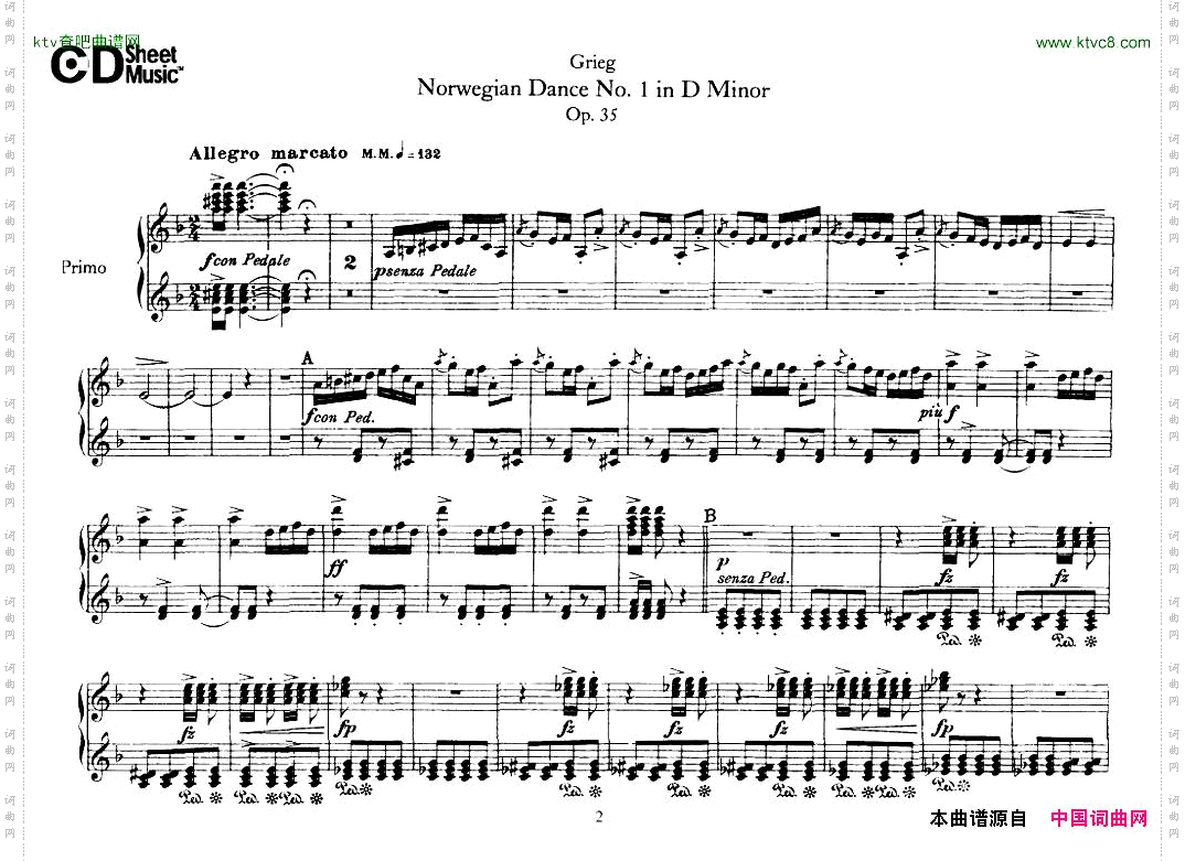 Grieg-NorwegianDanceOp.351-4Duet