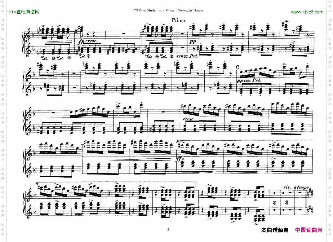 Grieg-NorwegianDanceOp.351-4Duet