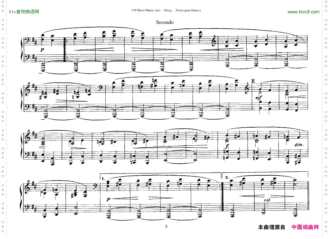 Grieg-NorwegianDanceOp.351-4Duet