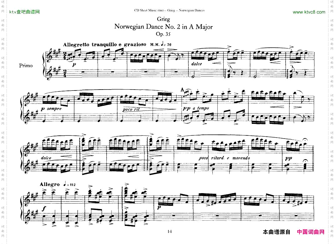 Grieg-NorwegianDanceOp.351-4Duet