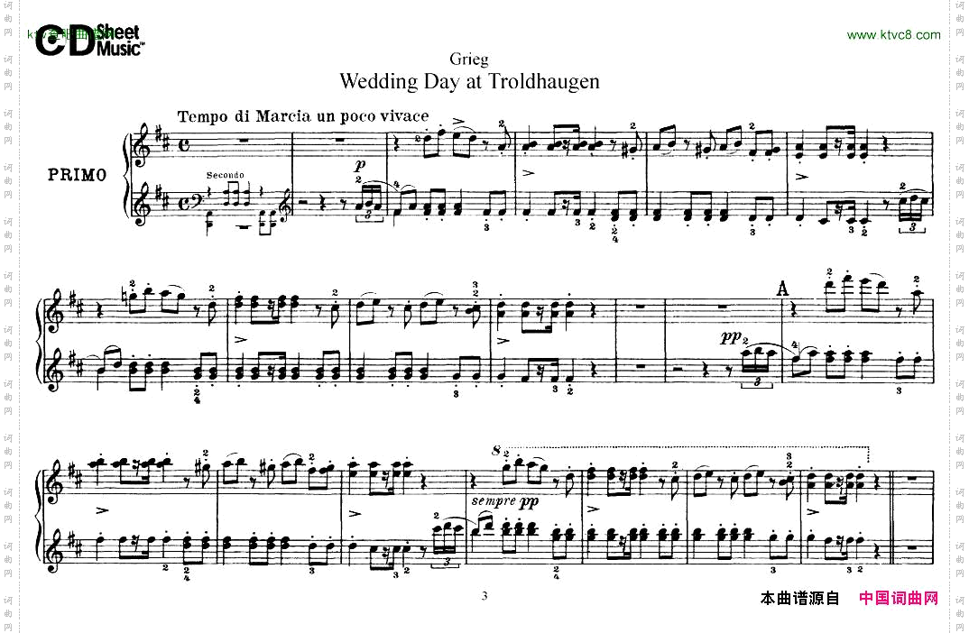 Grieg-WeddingdayAtTroldhaugen4Hands