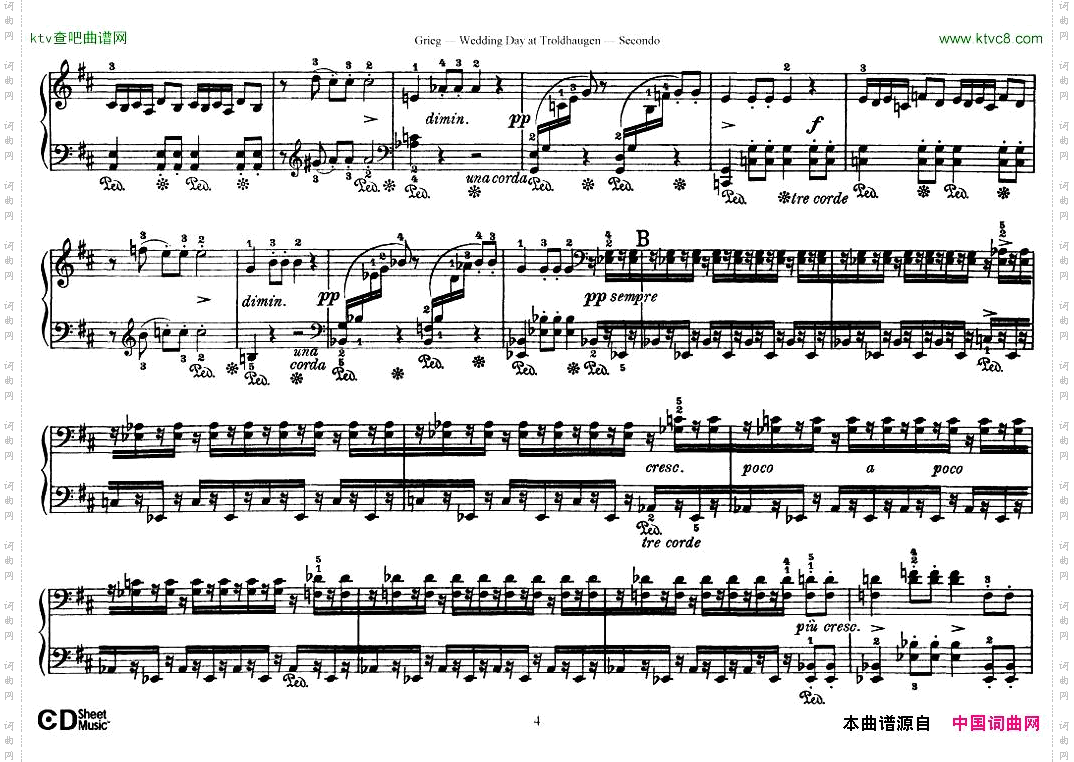 Grieg-WeddingdayAtTroldhaugen4Hands