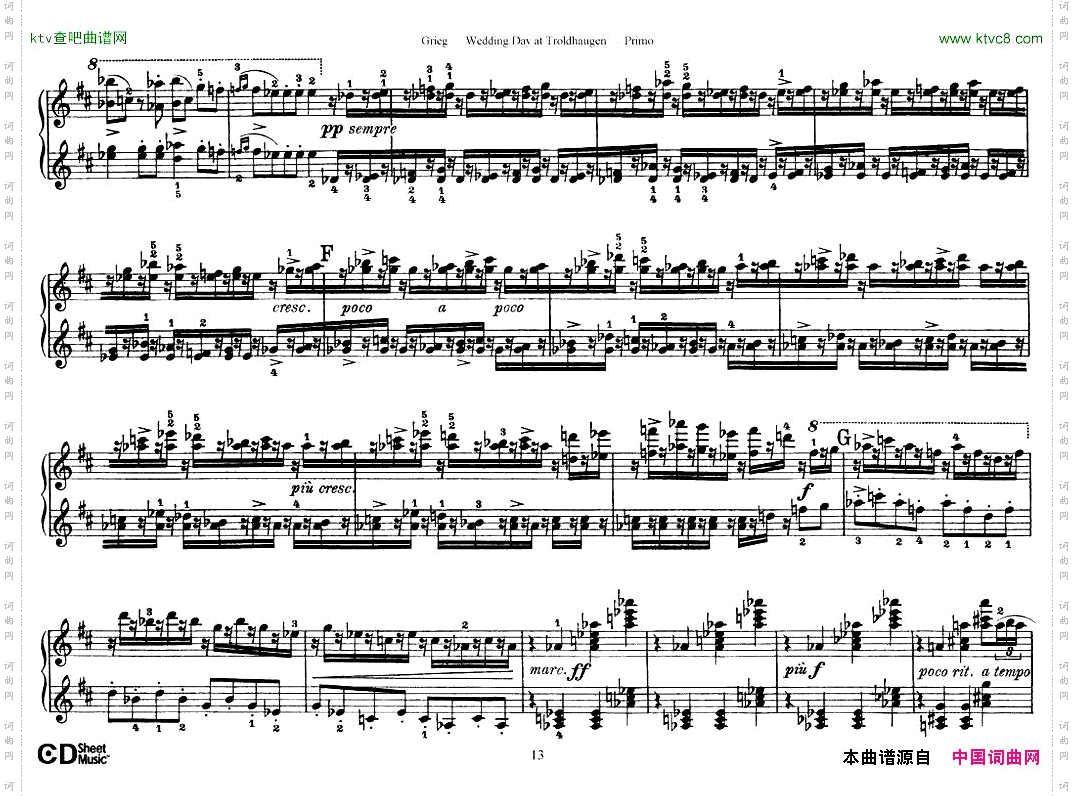 Grieg-WeddingdayAtTroldhaugen4Hands