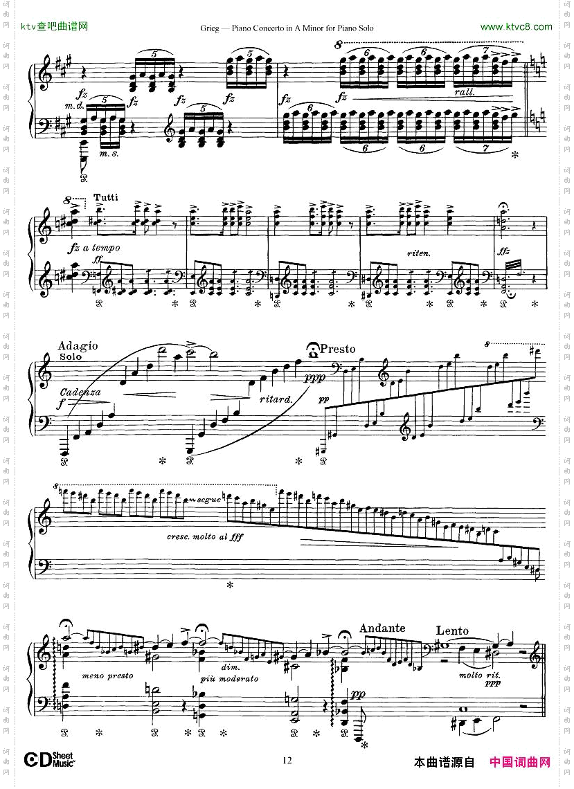 PianoConcertoinAminor,Op.161868,rev.1907pianosoloarr.