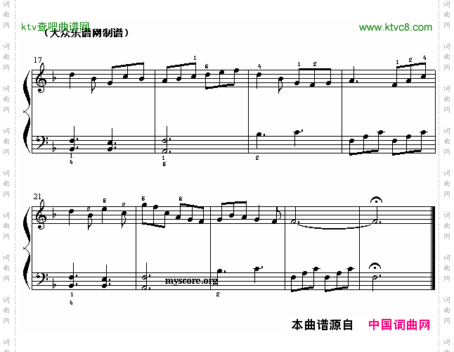 电影“荆棘鸟”主题（流行钢琴小曲）简谱