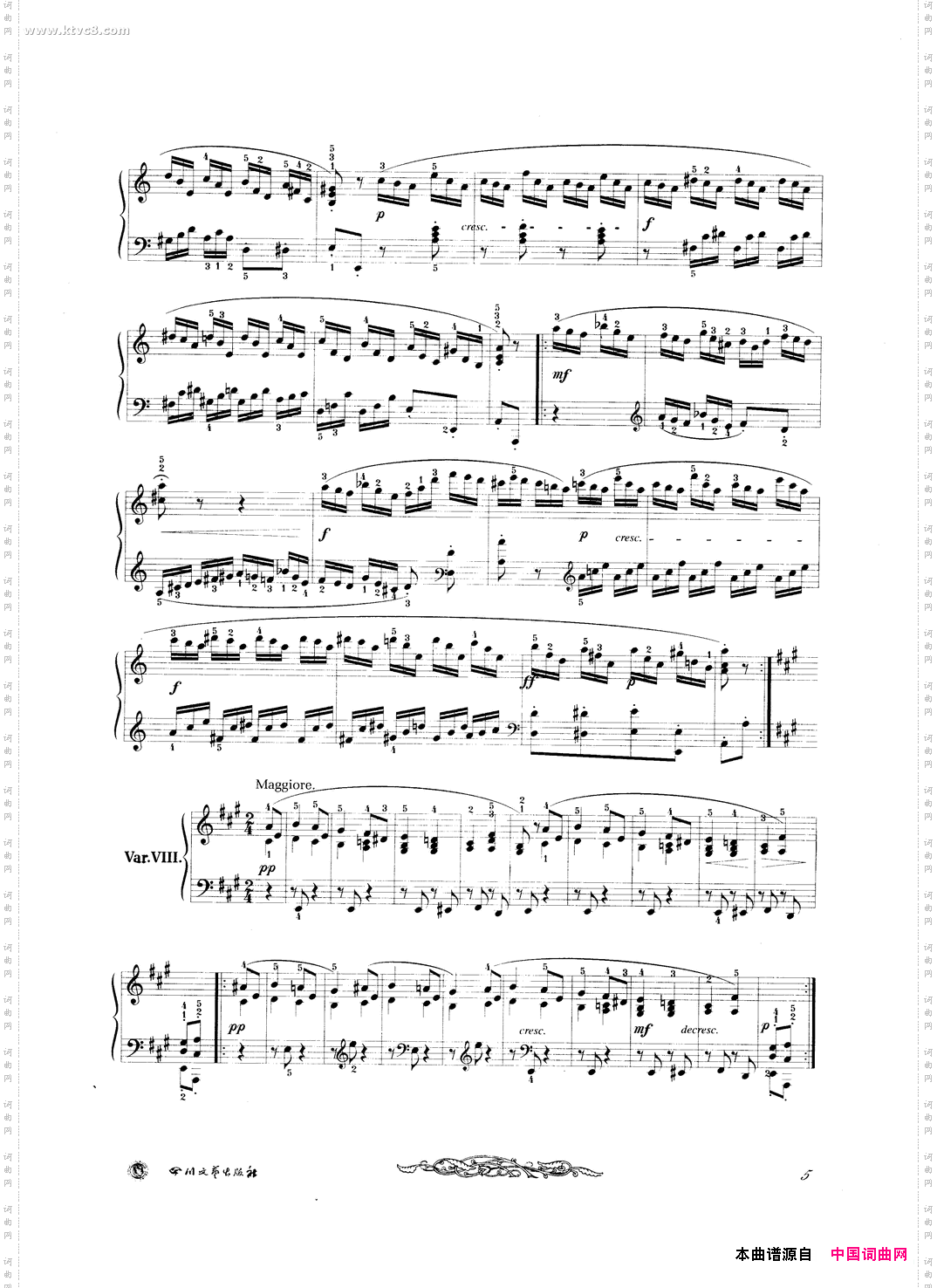 贝多芬钢琴变奏曲集五