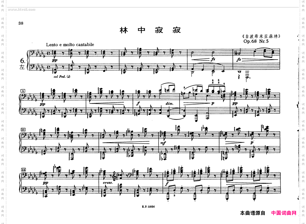 德沃夏克钢琴二重奏曲集-林中寂寂