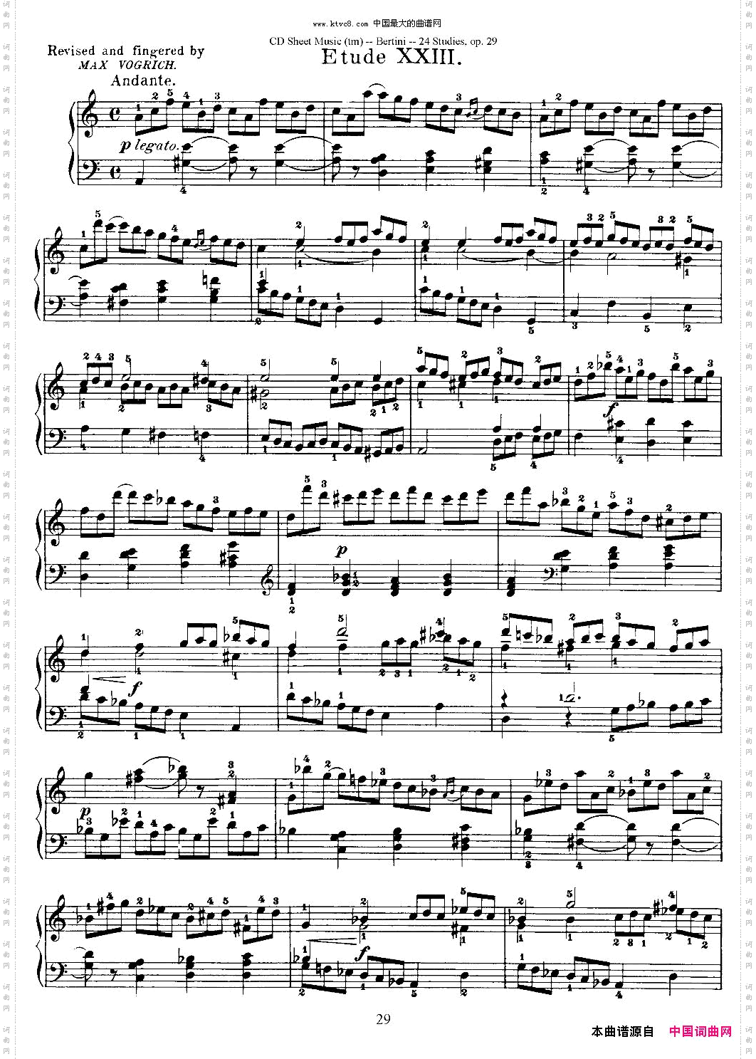 贝伦斯24首钢琴练习曲21—24