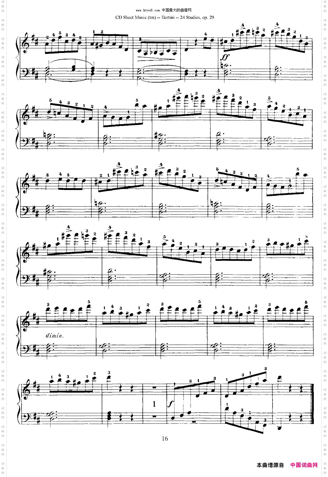 贝伦斯24首钢琴练习曲11—15