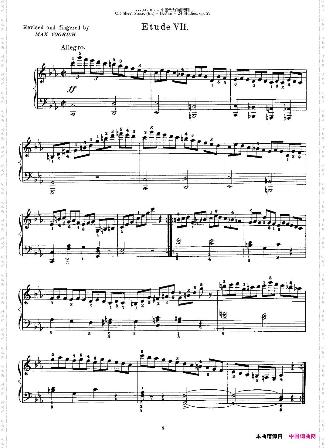 贝伦斯24首钢琴练习曲6—10