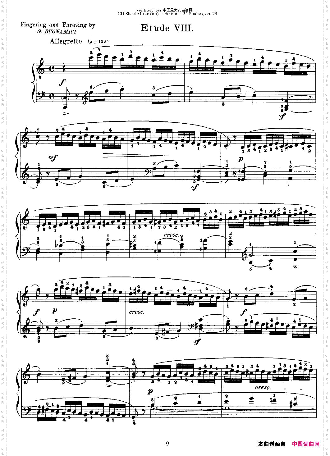 贝伦斯24首钢琴练习曲6—10