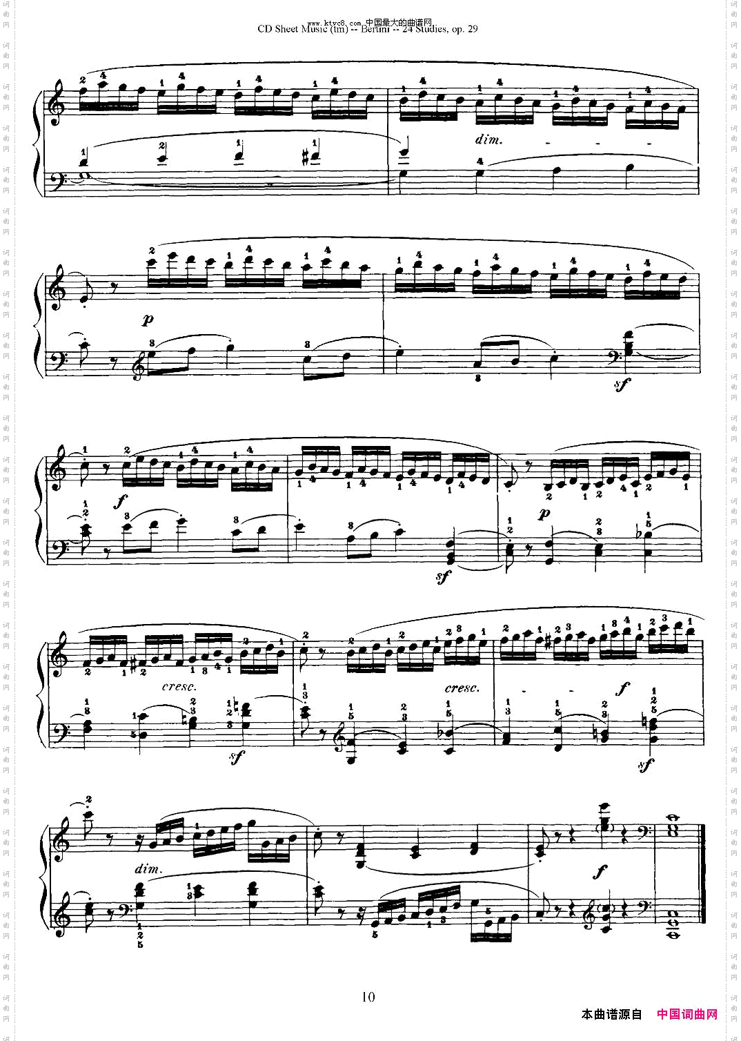贝伦斯24首钢琴练习曲6—10