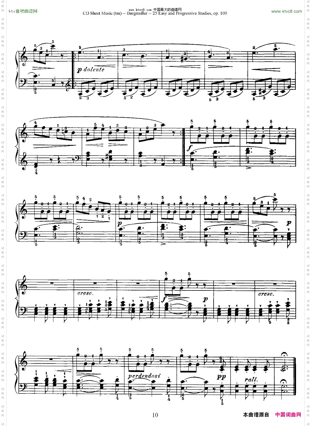 布尔格缪勒-25首钢琴进阶练习曲Op.1009、行猎