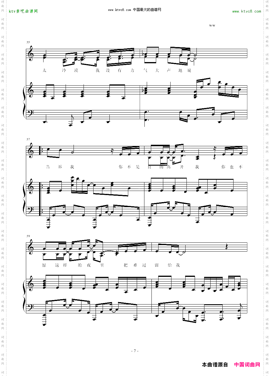 告诉我弹唱谱-陈绮贞