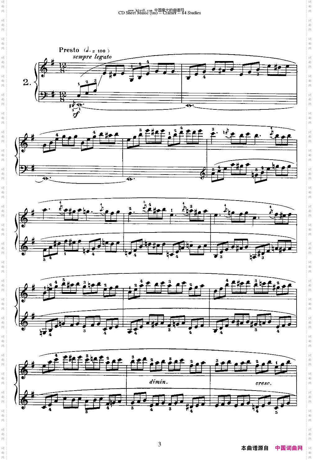 Cramer-84exercices1—5克拉莫84首钢琴练习曲