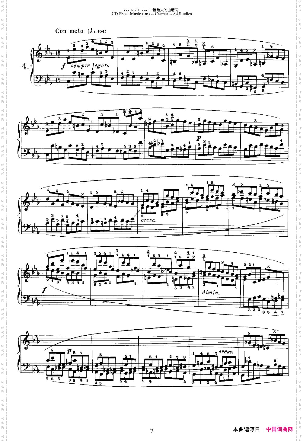 Cramer-84exercices1—5克拉莫84首钢琴练习曲