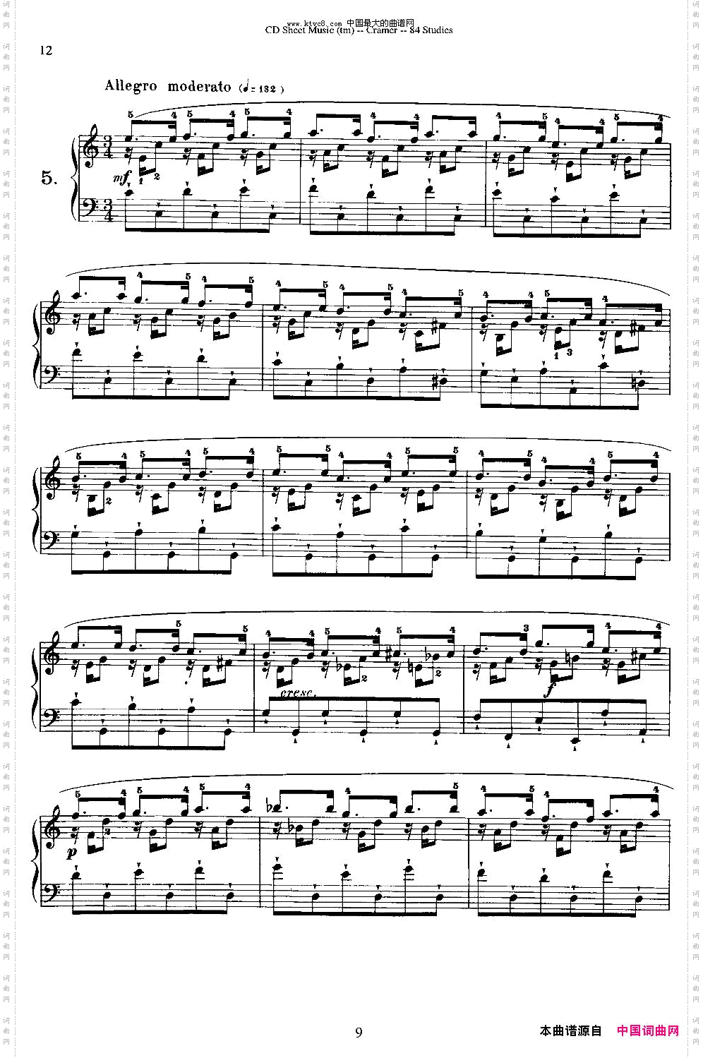 Cramer-84exercices1—5克拉莫84首钢琴练习曲