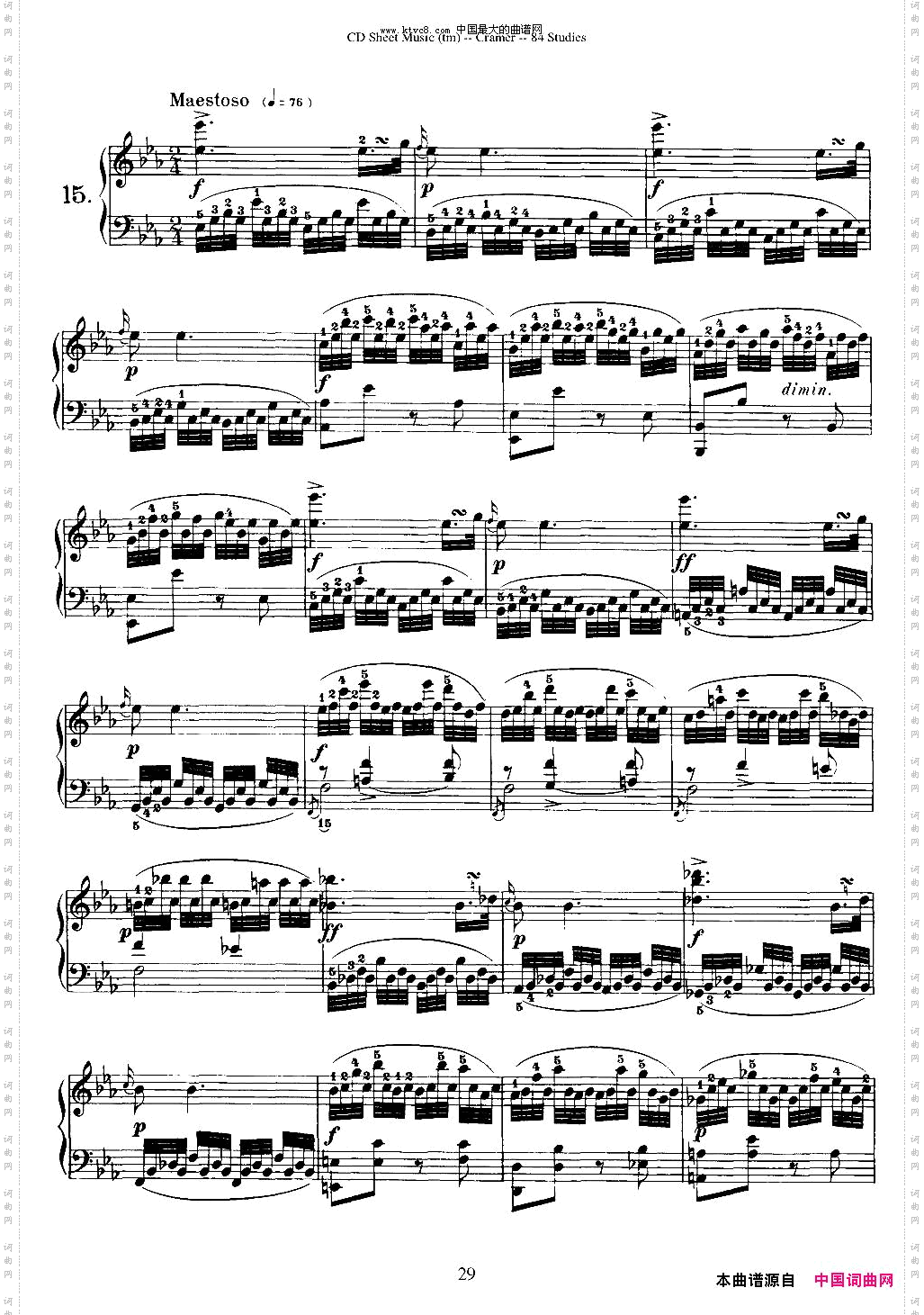 Cramer-84exercices11—15克拉莫84首钢琴练习曲
