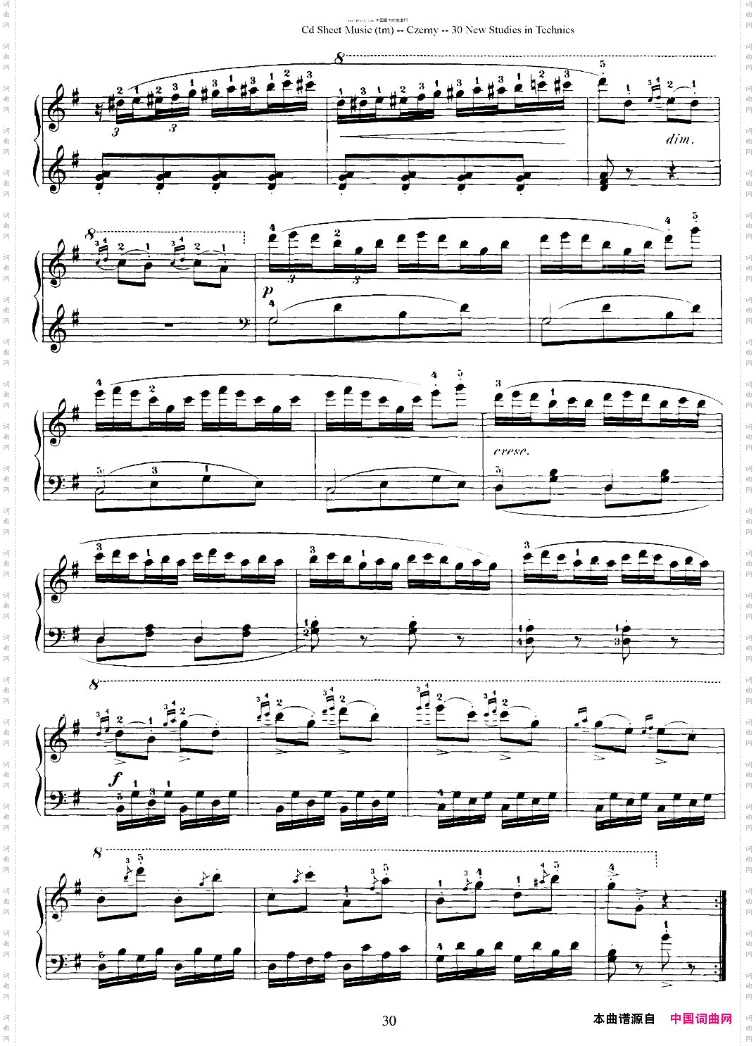 Czerny-30NewStudies-17车尔尼Op849-30首练习曲