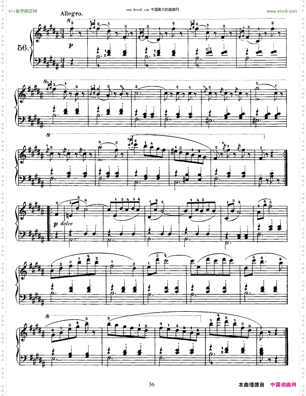 OneHundredandTenEasyandProgressiveExercisesOp.453车尔尼110首简易练习曲52——60