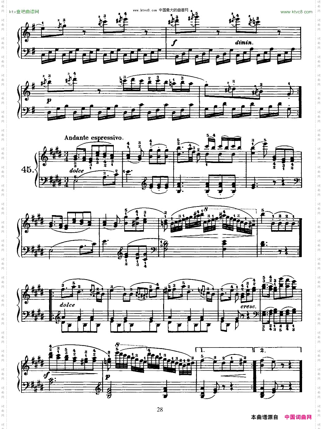 OneHundredandTenEasyandProgressiveExercisesOp.453车尔尼110首简易练习曲41——51
