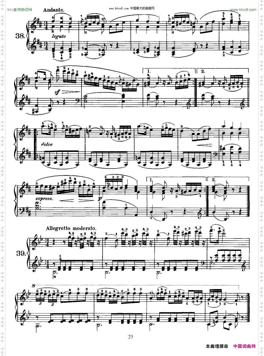 OneHundredandTenEasyandProgressiveExercisesOp.453车尔尼110首简易练习曲31——40