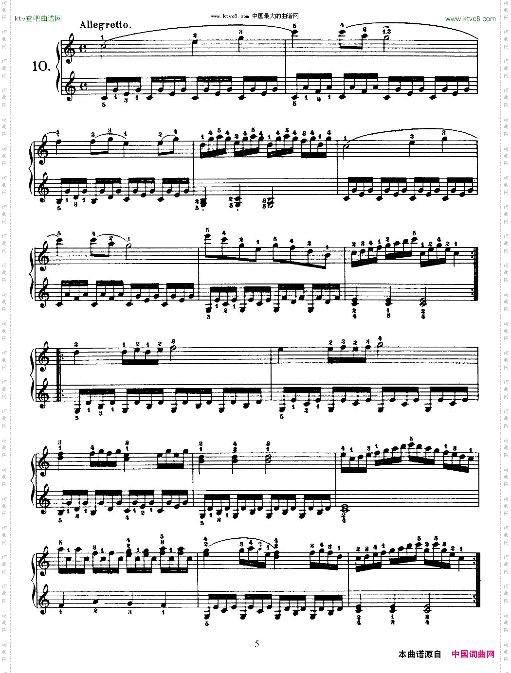 OneHundredandTenEasyandProgressiveExercisesOp.453车尔尼110首简易练习曲1——10