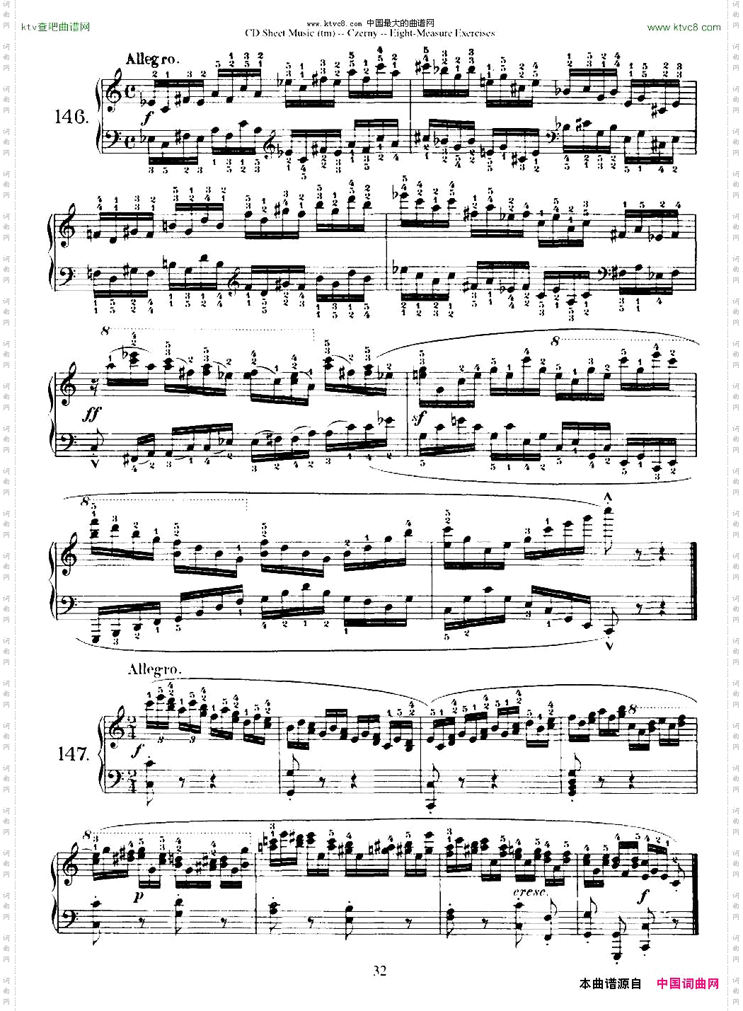 160Eight-MeasureExercises.Op.821车尔尼160首钢琴八小节练习曲142——160