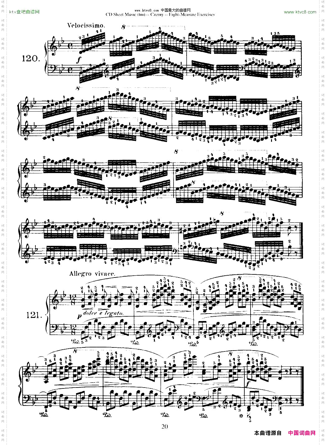 160Eight-MeasureExercises.Op.821车尔尼160首钢琴八小节练习曲104——121