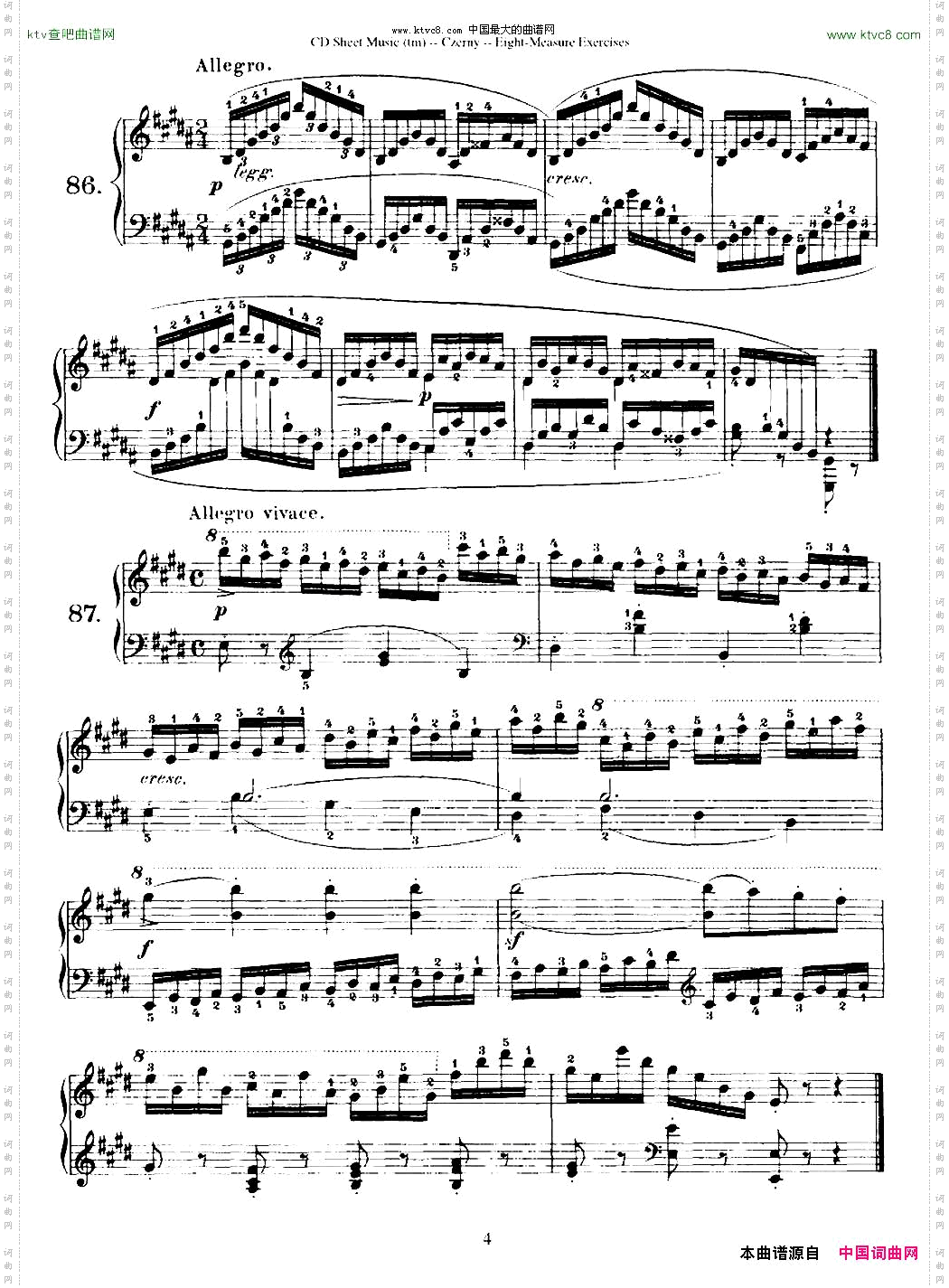 160Eight-MeasureExercises.Op.821车尔尼160首钢琴八小节练习曲72——87