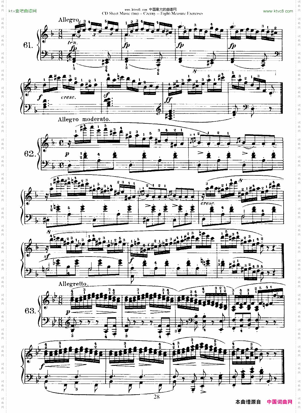 160Eight-MeasureExercises.Op.821车尔尼160首钢琴八小节练习曲54——71